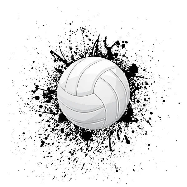 Volleyboll vit grunge symbol — Stock vektor