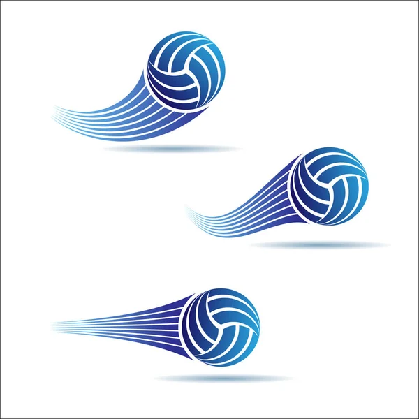 Ensemble de volleyball en mouvement — Image vectorielle