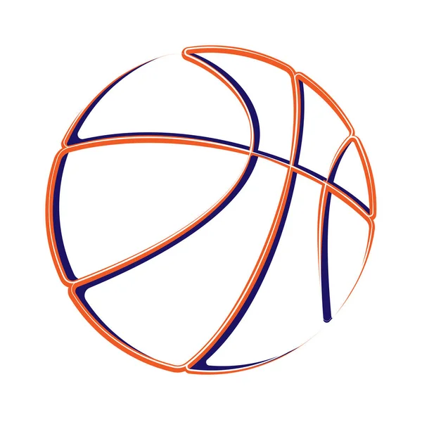 Silhouette contour de basket-ball — Image vectorielle