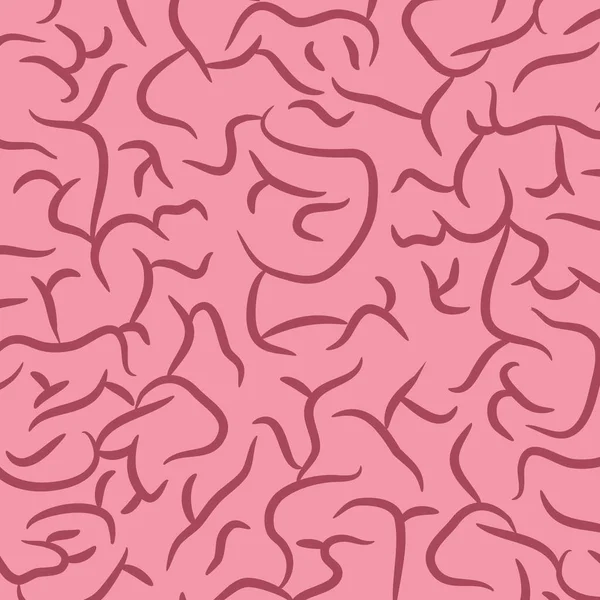 Hjärnan rosa siluett — Stock vektor