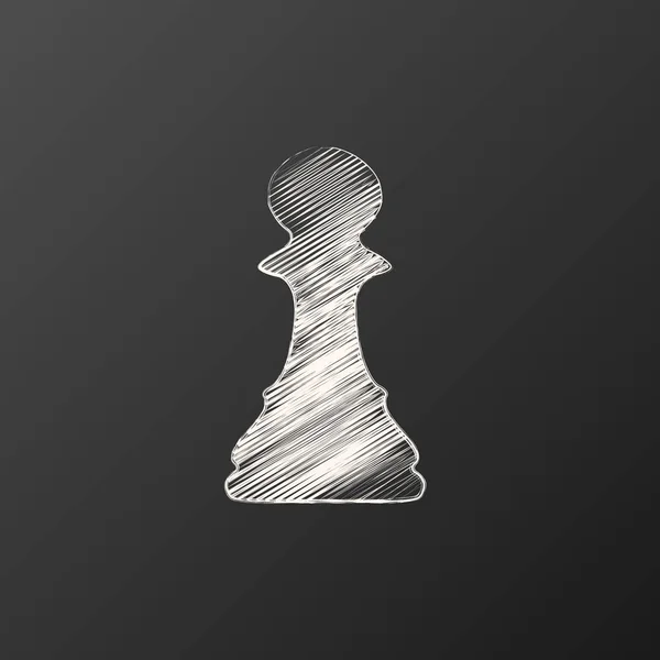 Charbon de bois pion d'échecs — Image vectorielle