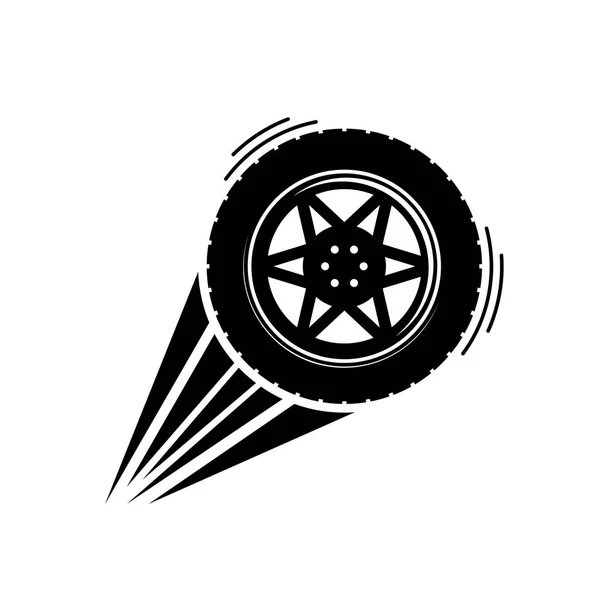 黒移動車輪 — ストックベクタ