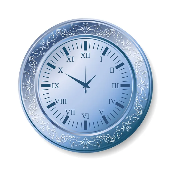Alte blaue Uhr — Stockvektor