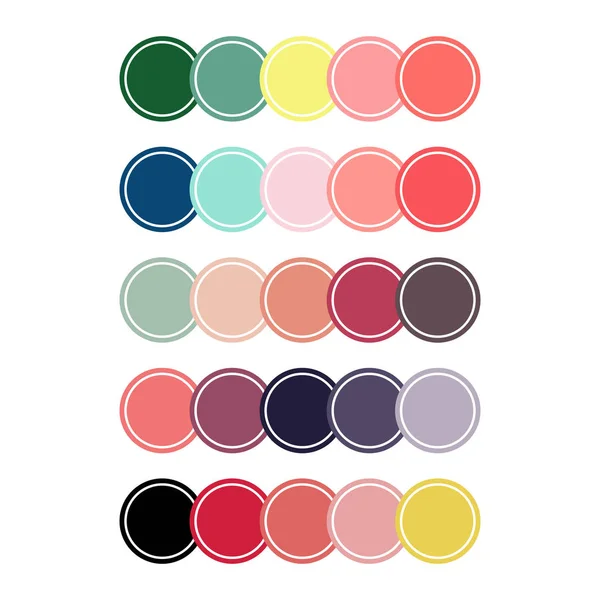 Corail ensemble de couleurs cercles — Image vectorielle