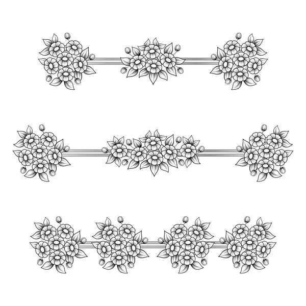 Γραμμικά μοτίβα λουλουδιών μαργαριτών — Διανυσματικό Αρχείο