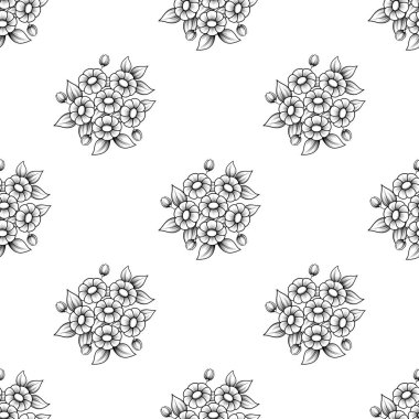 Kesintisiz anahat papatya çiçekler arka plan