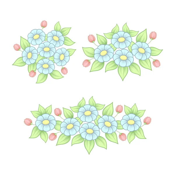 Conjunto de elementos de margarita pastel — Vector de stock