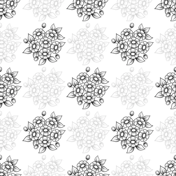 Безшовний фон з сірих ромашкових квітів — стоковий вектор