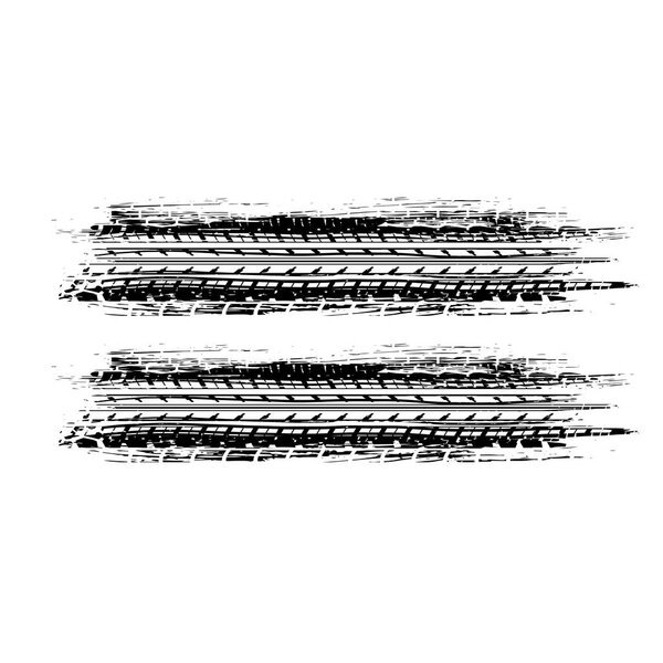 Brushed two tire tracks