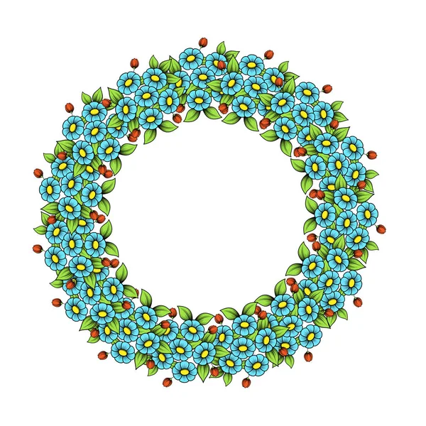 Kruh barev daisy rám — Stockový vektor