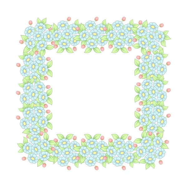 Vierkante daisy frame — Stockvector
