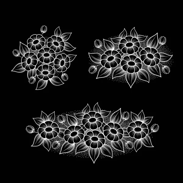 Bouquet de six fleurs marguerite — Image vectorielle