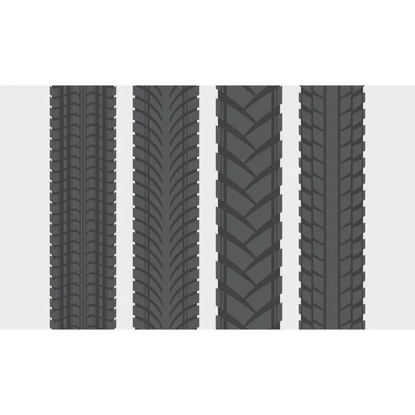 Faixas de pneus definidas em quatro — Vetor de Stock