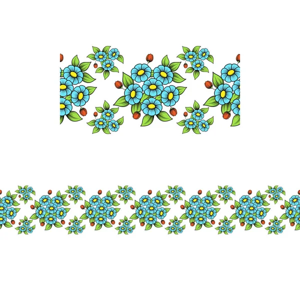 Sömlös färg blomma element — Stock vektor