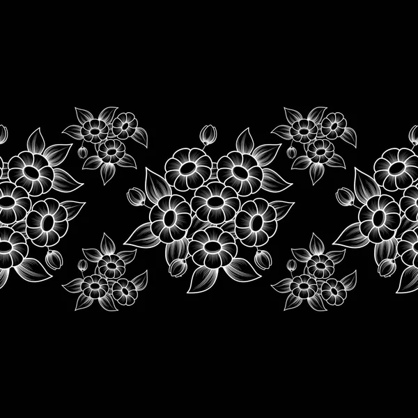 Безшовний білий контур щітки для квітів — стоковий вектор