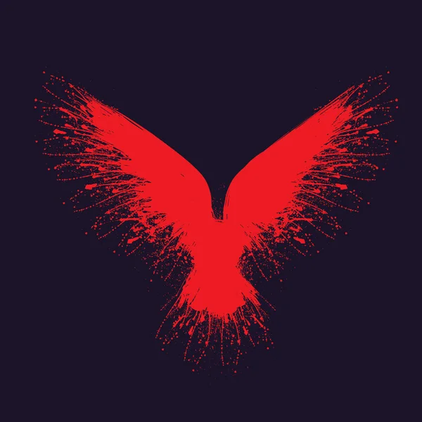 Taches rouges corbeau — Image vectorielle
