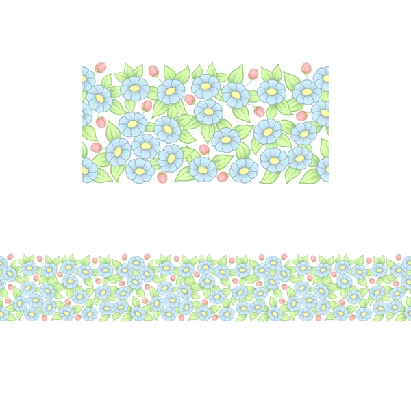 Naadloze pastel volledige floral element — Stockvector