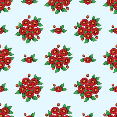 Sorunsuz kırmızı çiçek duvar kağıdı