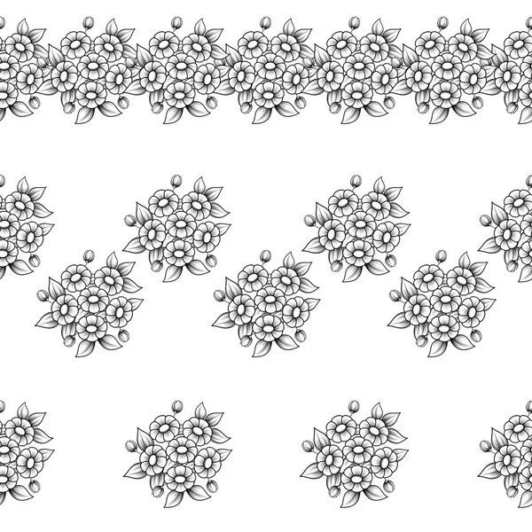 Patrones de margaritas horizontales — Archivo Imágenes Vectoriales