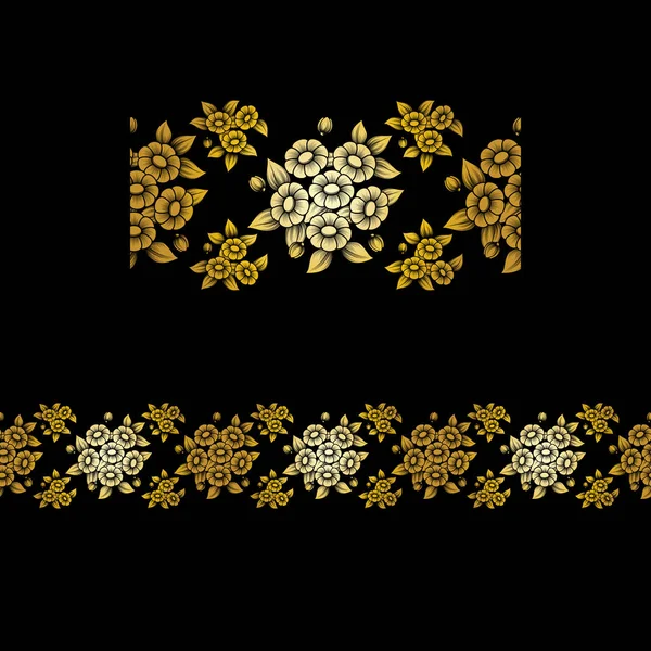 Απρόσκοπτη χρυσό λουλούδι στοιχείο — Διανυσματικό Αρχείο