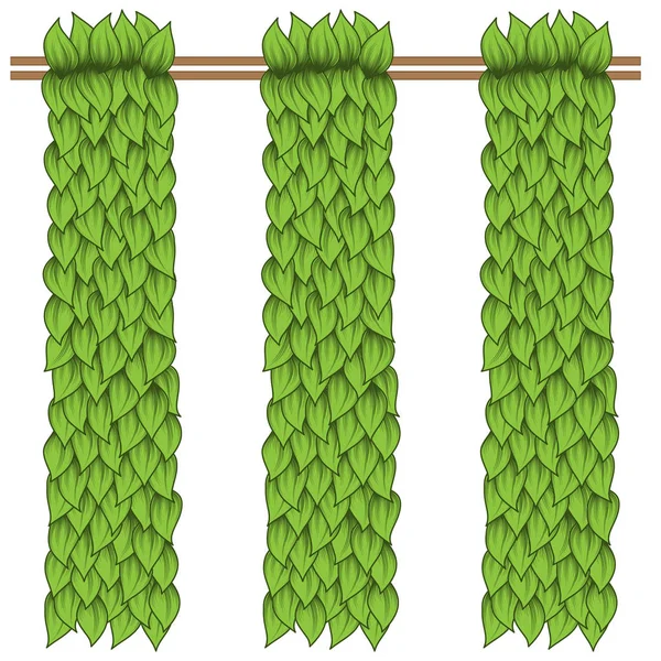 Green leaves vertical — Stock Vector