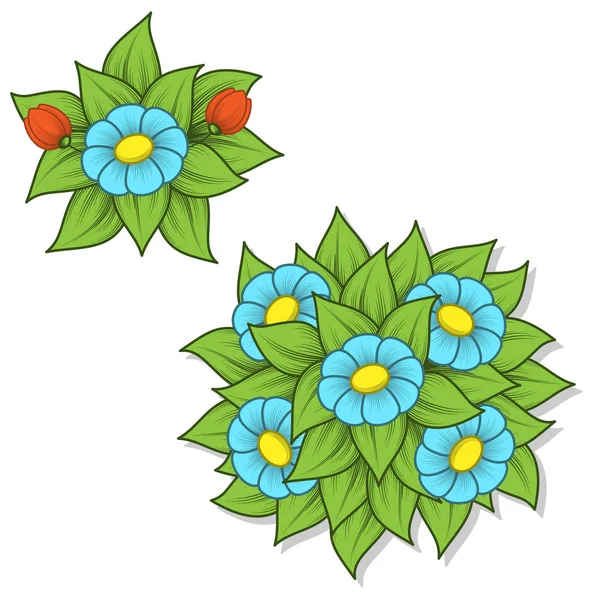 Два різних кущі квітки — стоковий вектор