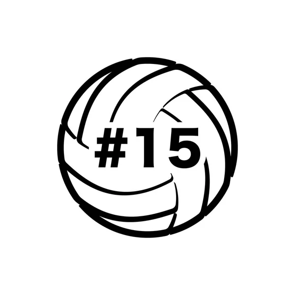 Volleyball avec numéro — Image vectorielle