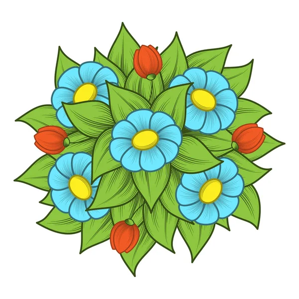 Hojas de codicia y flores — Vector de stock