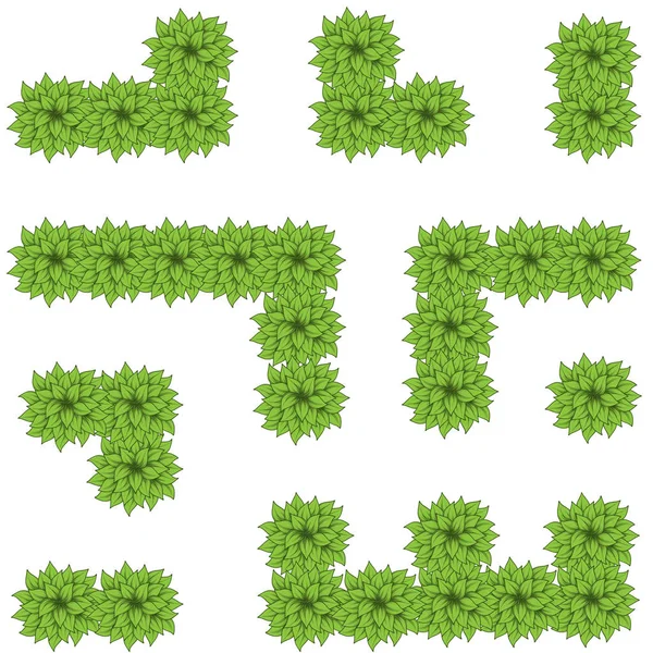 Laberinto de hojas verdes — Vector de stock