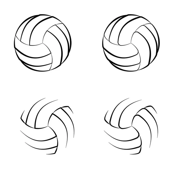 Символы контура волейбола — стоковый вектор