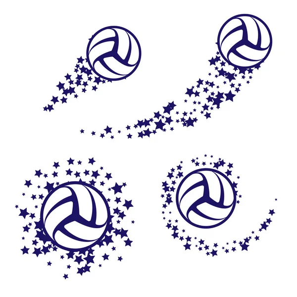 Volleyboll stjärnor virvel — Stock vektor