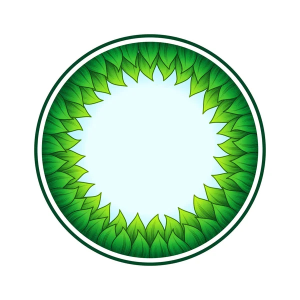 Circle leaves frame and sky — Stock Vector