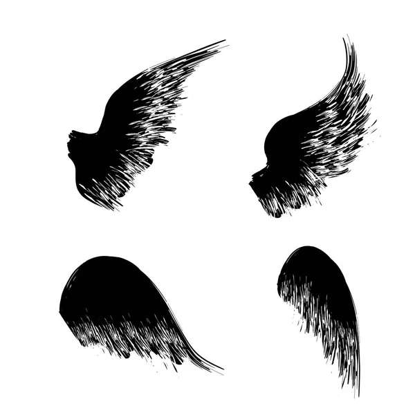 Four black wings — Stock Vector