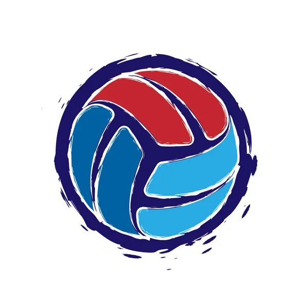 Volleybal grunge symbool — Stockvector