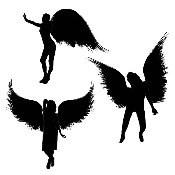 Mädchen mit Flügeln — Stockvektor