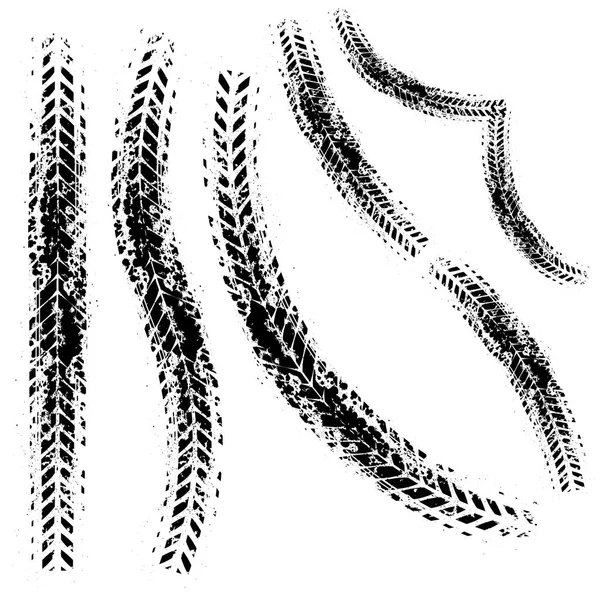 Два разных следа шин — стоковый вектор