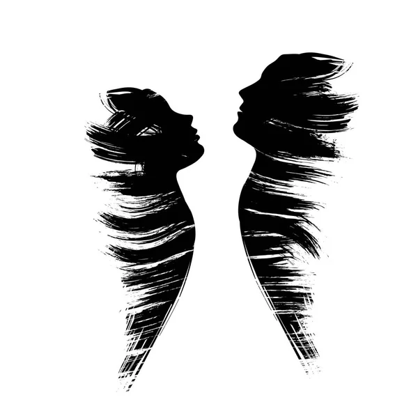 Homme et femme grunge — Image vectorielle