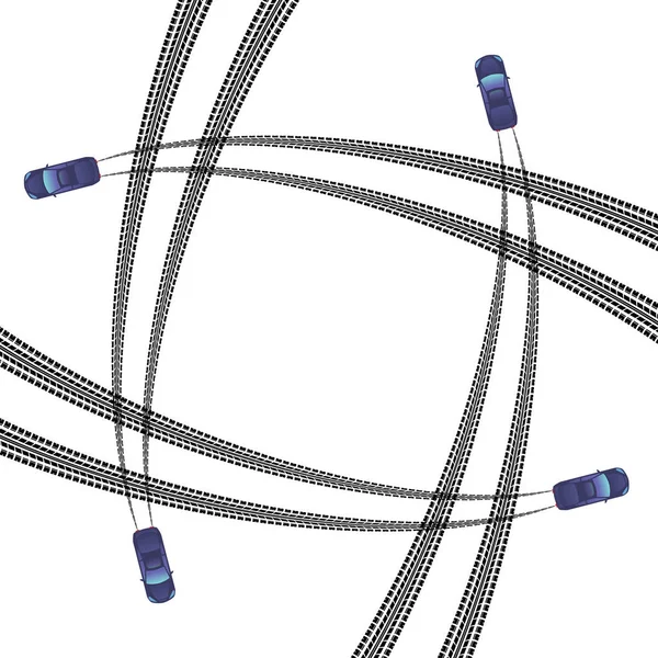 Čtvercové stopy pneumatik — Stockový vektor