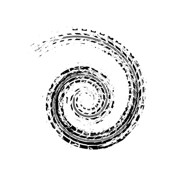 Tire track spiral — Stock Vector