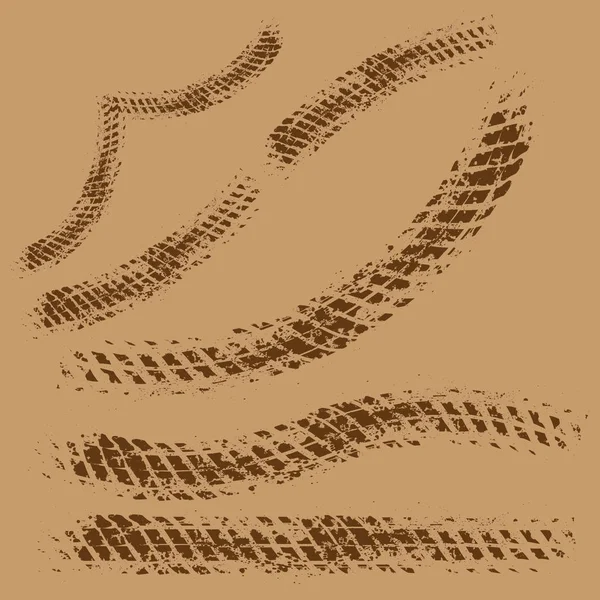 Различные следы шин коричневые — стоковый вектор