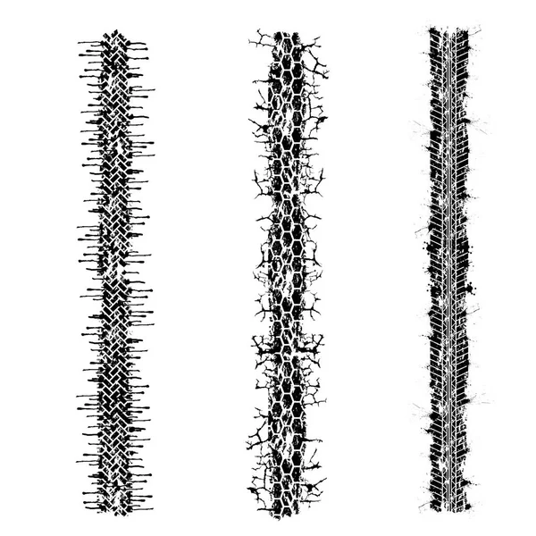Ensemble de traces de pneus Grunge splash — Image vectorielle