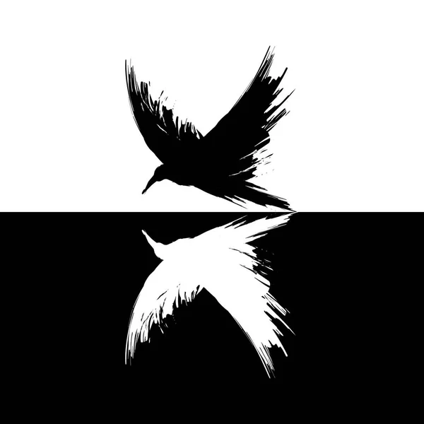 Cuervo blanco y negro — Archivo Imágenes Vectoriales
