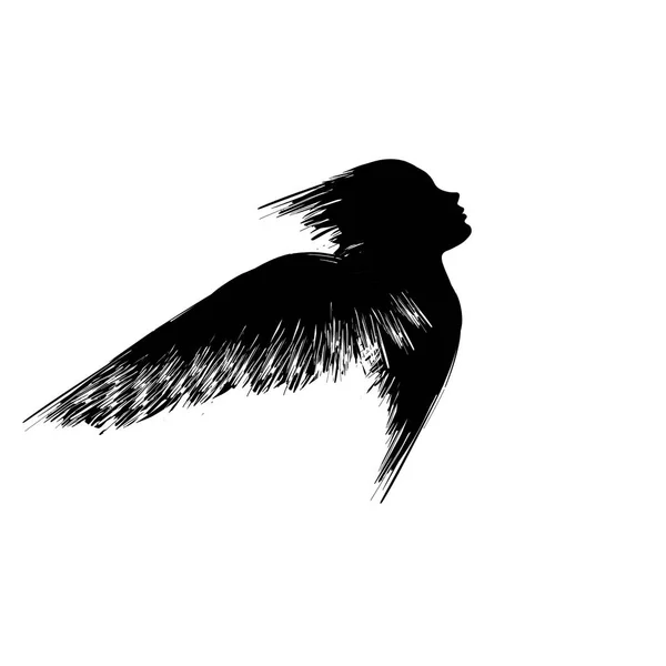 Grunge volante femme — Image vectorielle