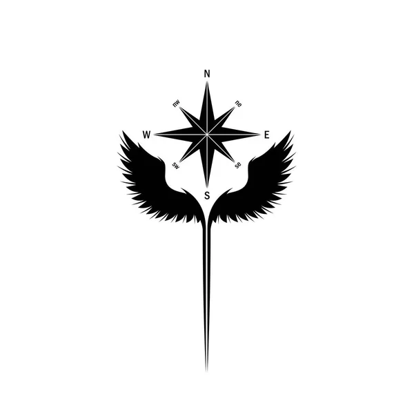 Wings windrose symbol — Stockový vektor