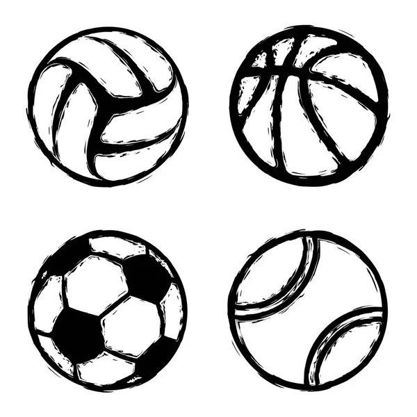 Спортивные гранж-мячи — стоковый вектор