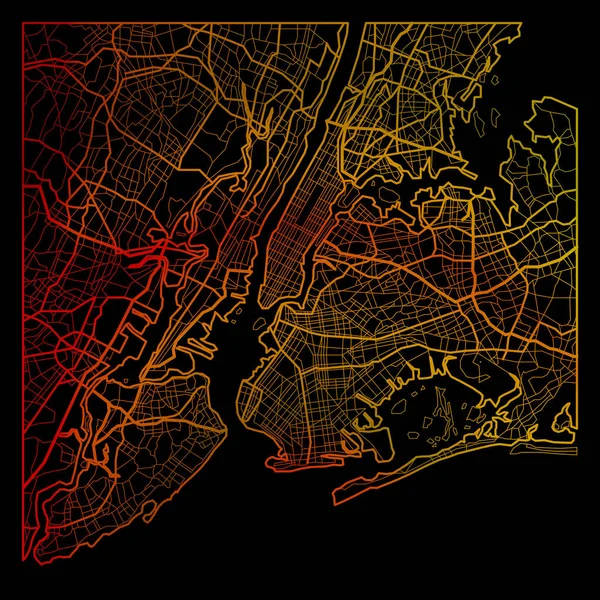 ニューヨーク市カラーマップ — ストックベクタ