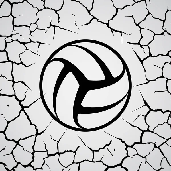 Cracks circle volleyball — Stock Vector