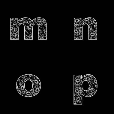 Çiçekli küçük harfler dört