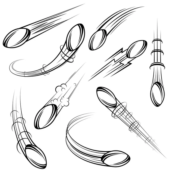 Juego de movimiento de símbolos de rugby — Archivo Imágenes Vectoriales