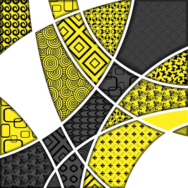 Zentangle fondo amarillo — Vector de stock